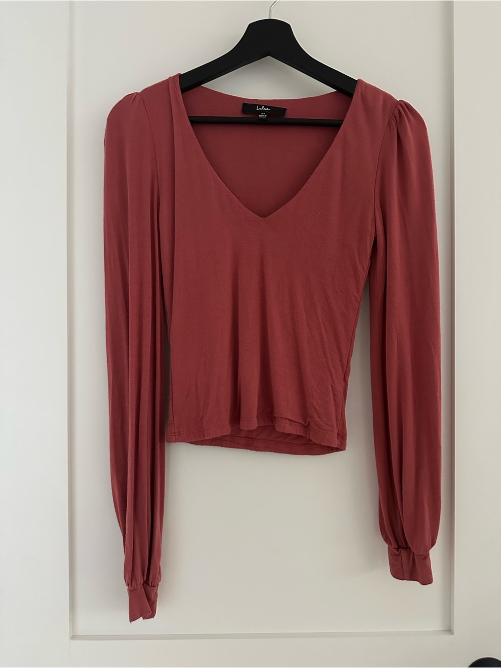 Lulu's Dusty Rose V-Neck Long Sleeve Top